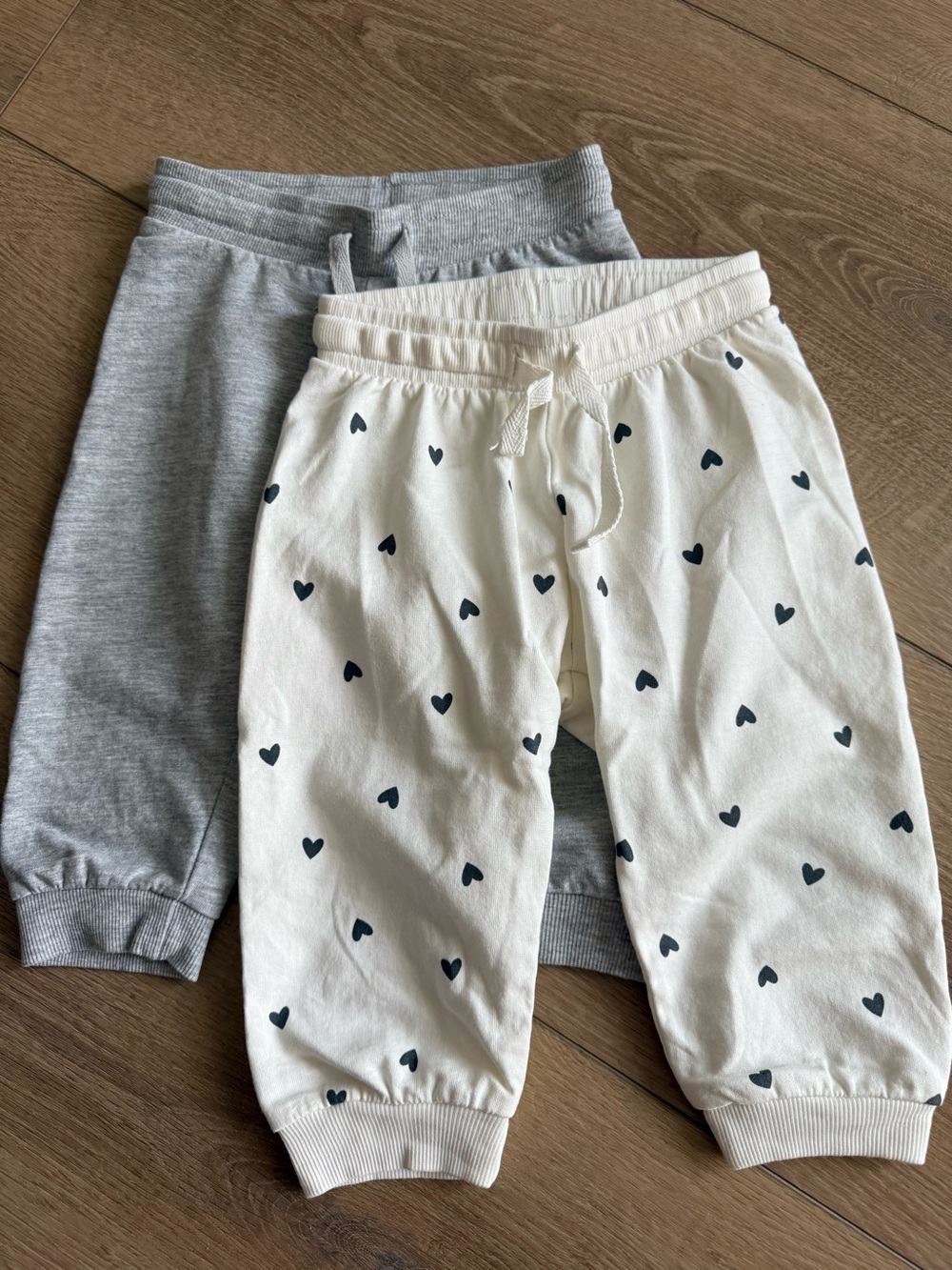 H&M Two-Pack Heart Print & Grey Jogger Pants
